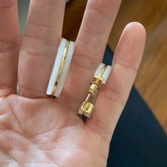 💖 2/$30 White Gold marble Minimalist Boho Chunky Hoop Clean girl earrings New - Picture 6 of 12